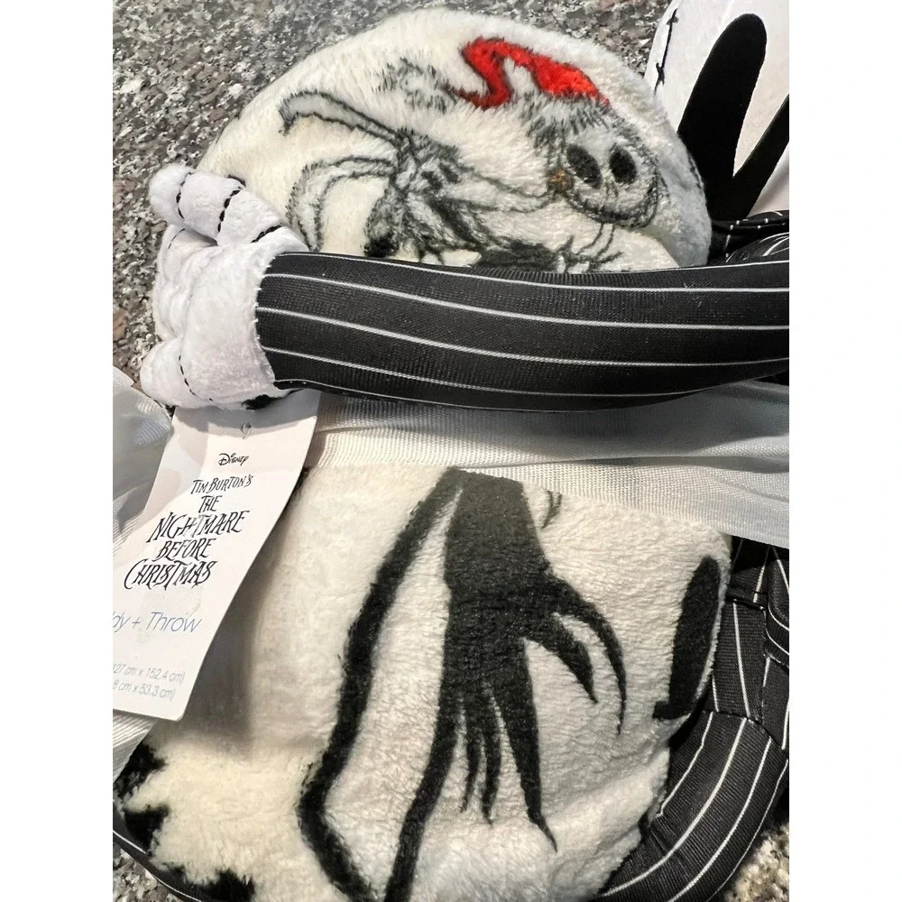 NWT Disney Nightmare Before Christmas Jack Skellington Plush Buddy and Throw Set